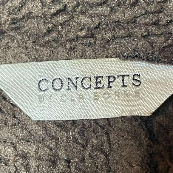 Concepts by Claiborne Men’s Brown Suede Sherpa Lined Button Down Jacket (Large) - Picture 6 of 11